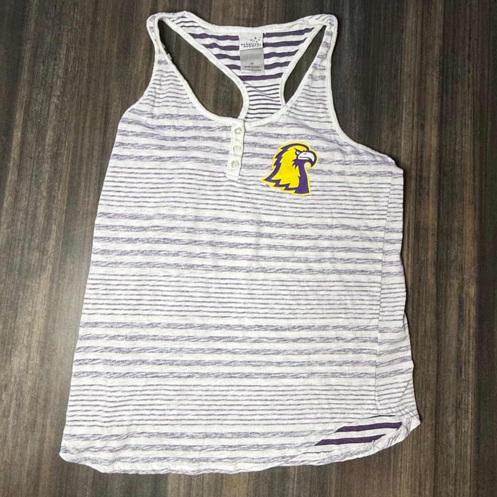Creative Apparel Concepts Striped Tank Top‎ Racerback with Eagle, S